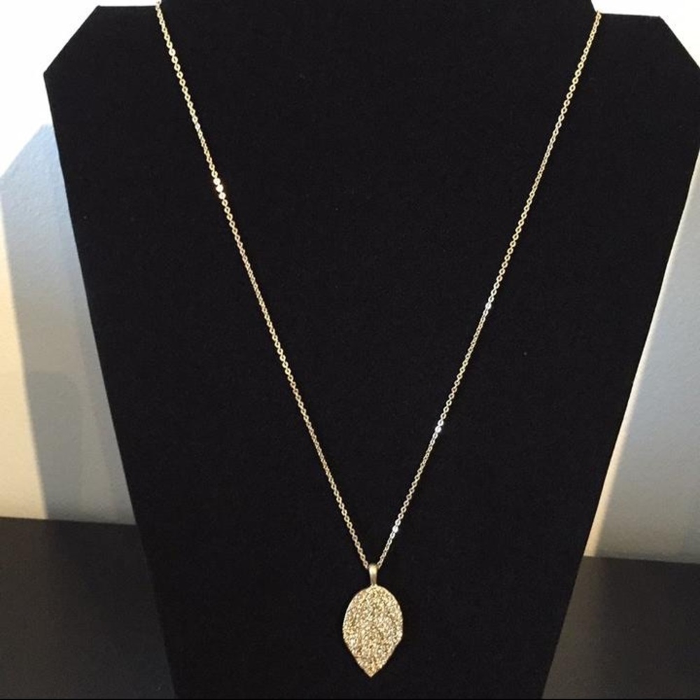 Lia Sophia 2-way Yellow Gold Pavé Leaf Necklace - Picture 4 of 8